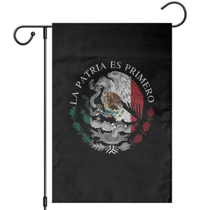Mexican Pride Garden Flag La Patria Es Primero Coat Of Arms TS11 Black Print Your Wear