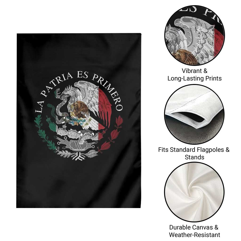 Mexican Pride Garden Flag La Patria Es Primero Coat Of Arms TS11 Print Your Wear