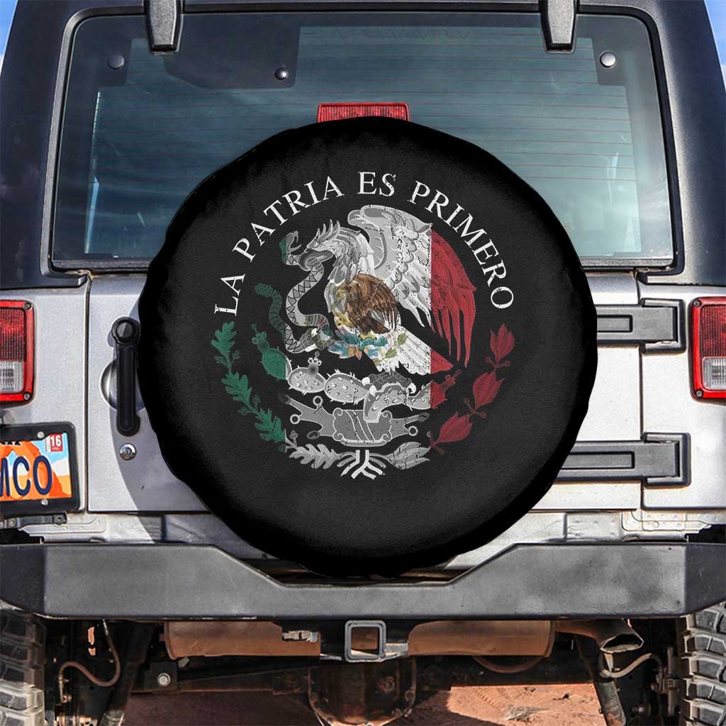 Mexican Pride Spare Tire Cover La Patria Es Primero Coat Of Arms TS11 No hole Black Print Your Wear
