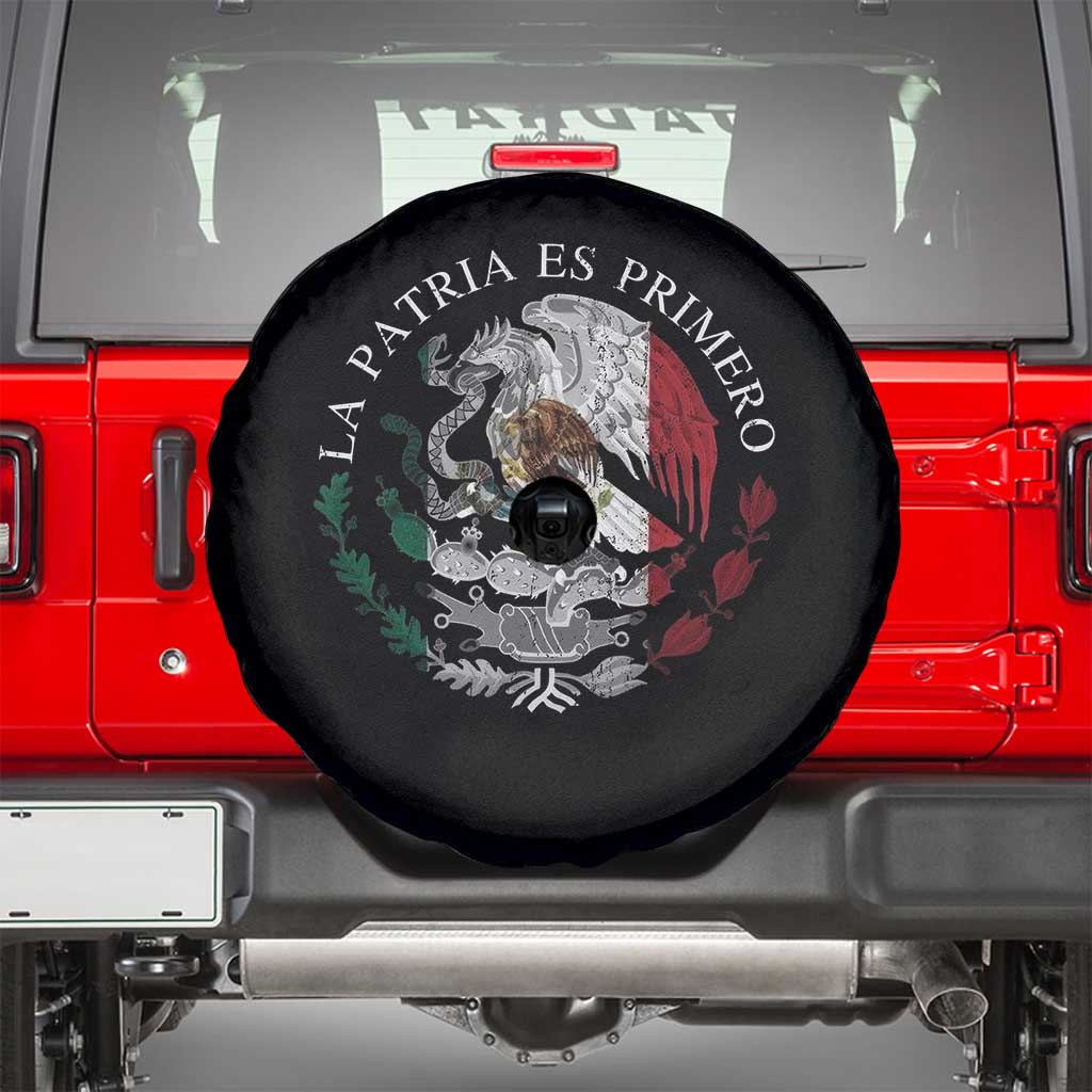 Mexican Pride Spare Tire Cover La Patria Es Primero Coat Of Arms TS11 Black Print Your Wear