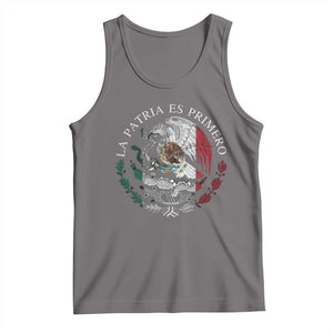 Mexican Pride Tank Top La Patria Es Primero Coat Of Arms TS11 Deep Heather Print Your Wear