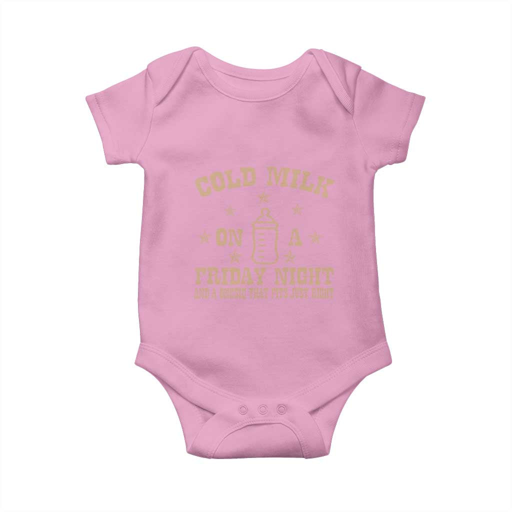 Funny Cold Milk On A Friday Night And A Onesie That Fits Just Right Baby Onesie TS11 Light Pink Print Your Wear