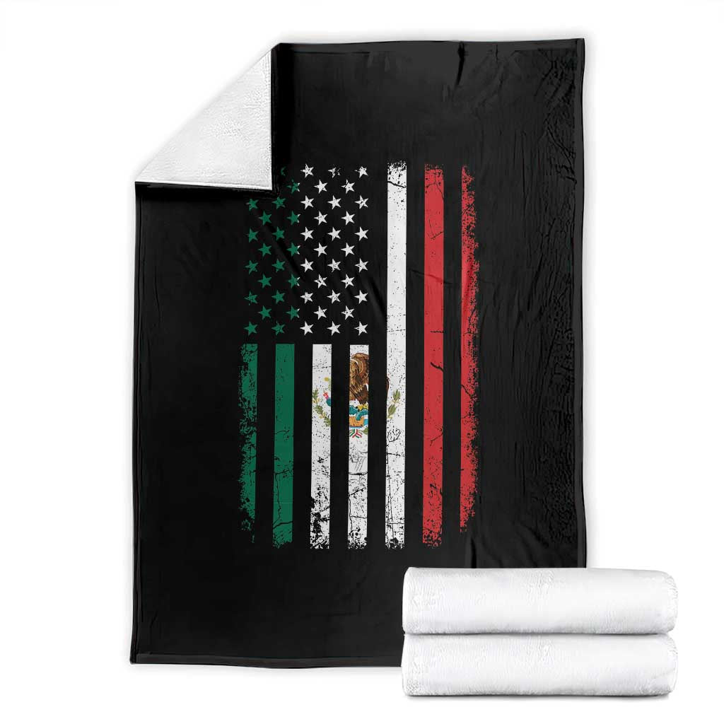 Mexican American Flag Mexican Roots Mexico America Throw Blanket TS11 Black Print Your Wear