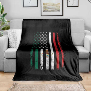 Mexican American Flag Mexican Roots Mexico America Throw Blanket TS11 Print Your Wear