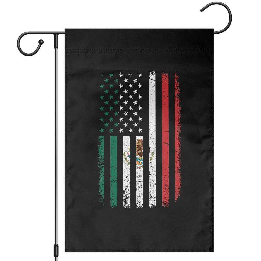 Mexican American Flag Mexican Roots Mexico America Garden Flag TS11 Black Print Your Wear