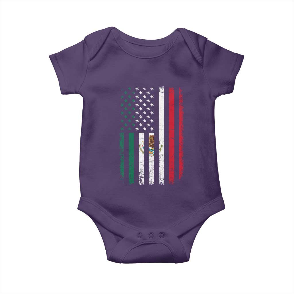 Mexican American Flag Mexican Roots Mexico America Baby Onesie TS11 Purple Print Your Wear