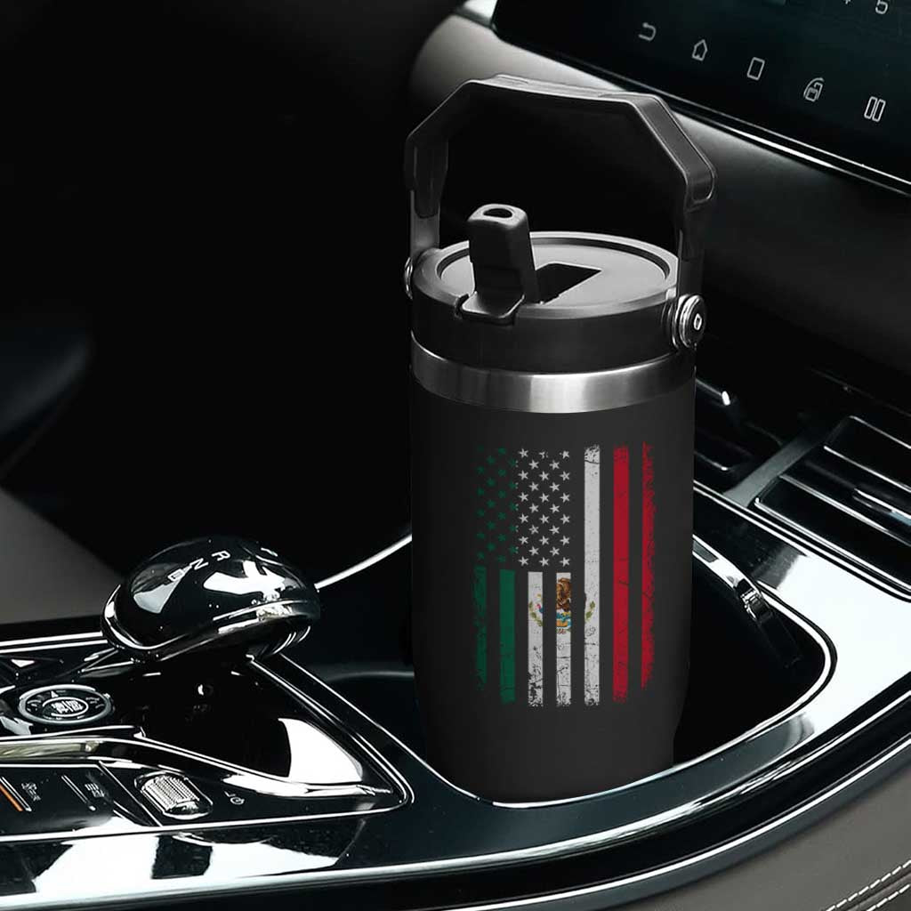 Mexican American Flag Mexican Roots Mexico America Flip Straw Tumbler TS11 Print Your Wear