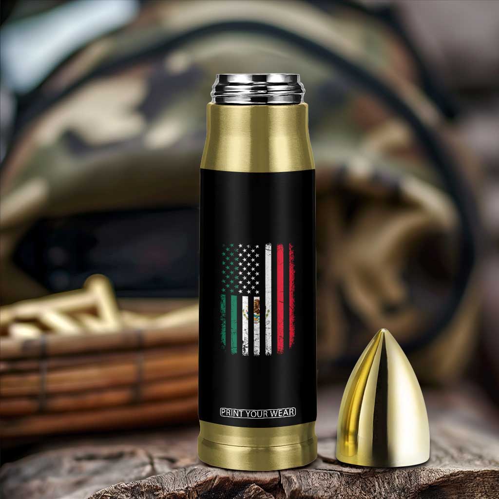 Mexican American Flag Mexican Roots Mexico America Bullet Tumbler TS11 Print Your Wear