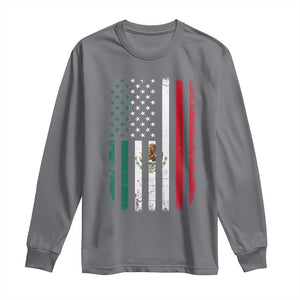 Mexican American Flag Mexican Roots Mexico America Long Sleeve Shirt TS11 Charcoal Print Your Wear