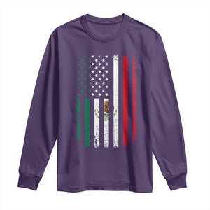 Mexican American Flag Mexican Roots Mexico America Long Sleeve Shirt TS11 Purple Print Your Wear