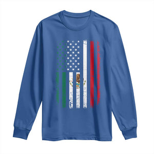 Mexican American Flag Mexican Roots Mexico America Long Sleeve Shirt TS11 Royal Blue Print Your Wear