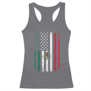 Mexican American Flag Mexican Roots Mexico America Racerback Tank Top TS11 Charcoal Print Your Wear