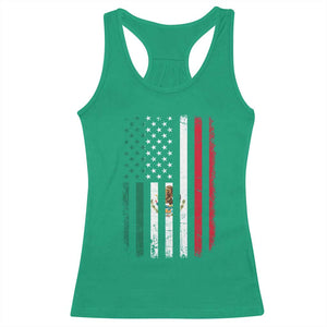 Mexican American Flag Mexican Roots Mexico America Racerback Tank Top TS11 Irish Green Print Your Wear