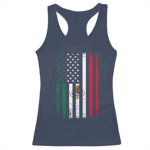 Mexican American Flag Mexican Roots Mexico America Racerback Tank Top TS11 Navy Print Your Wear