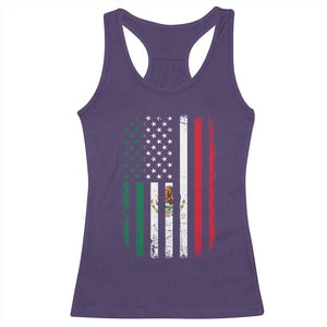 Mexican American Flag Mexican Roots Mexico America Racerback Tank Top TS11 Purple Print Your Wear