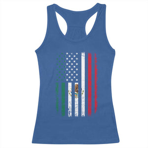 Mexican American Flag Mexican Roots Mexico America Racerback Tank Top TS11 Royal Blue Print Your Wear