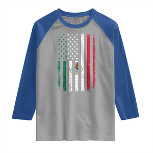 Mexican American Flag Mexican Roots Mexico America Raglan Shirt TS11 Sport Gray Royal Print Your Wear