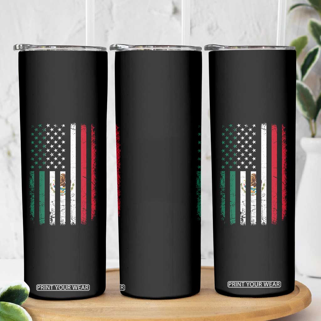 Mexican American Flag Mexican Roots Mexico America Skinny Tumbler TS11 Print Your Wear
