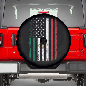 Mexican American Flag Mexican Roots Mexico America Spare Tire Cover TS11 Black Print Your Wear