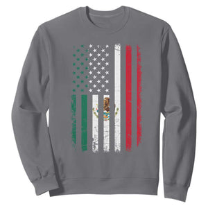 Mexican American Flag Mexican Roots Mexico America Sweatshirt TS11 Charcoal Print Your Wear