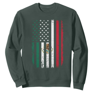 Mexican American Flag Mexican Roots Mexico America Sweatshirt TS11 Dark Forest Green Print Your Wear