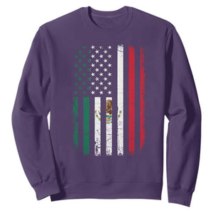 Mexican American Flag Mexican Roots Mexico America Sweatshirt TS11 Purple Print Your Wear