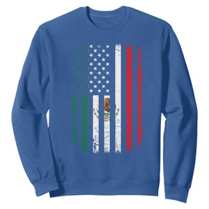 Mexican American Flag Mexican Roots Mexico America Sweatshirt TS11 Royal Blue Print Your Wear