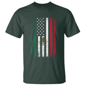 Mexican American Flag Mexican Roots Mexico America T Shirt TS11 Dark Forest Green Print Your Wear