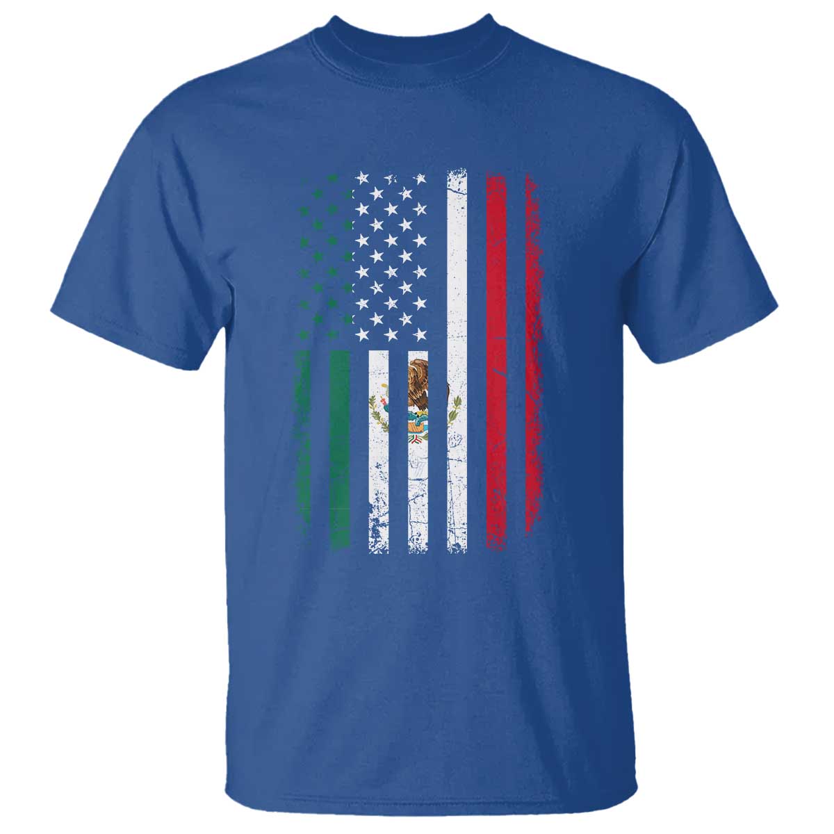Mexican American Flag Mexican Roots Mexico America T Shirt TS11 Royal Blue Print Your Wear