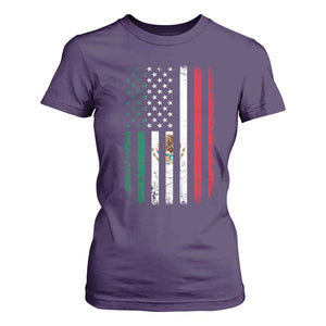 Mexican American Flag Mexican Roots Mexico America T Shirt For Women TS11 Purple Print Your Wear