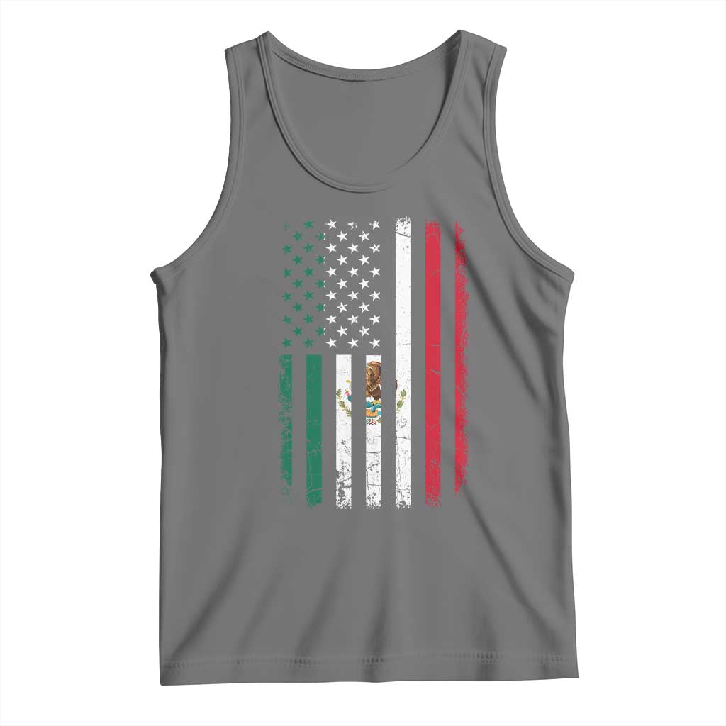 Mexican American Flag Mexican Roots Mexico America Tank Top TS11 Black Heather Print Your Wear