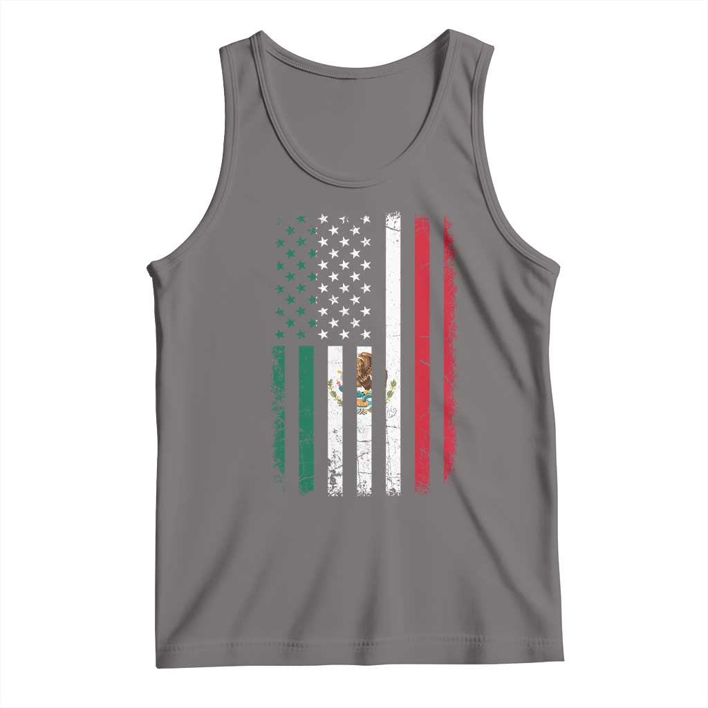 Mexican American Flag Mexican Roots Mexico America Tank Top TS11 Deep Heather Print Your Wear