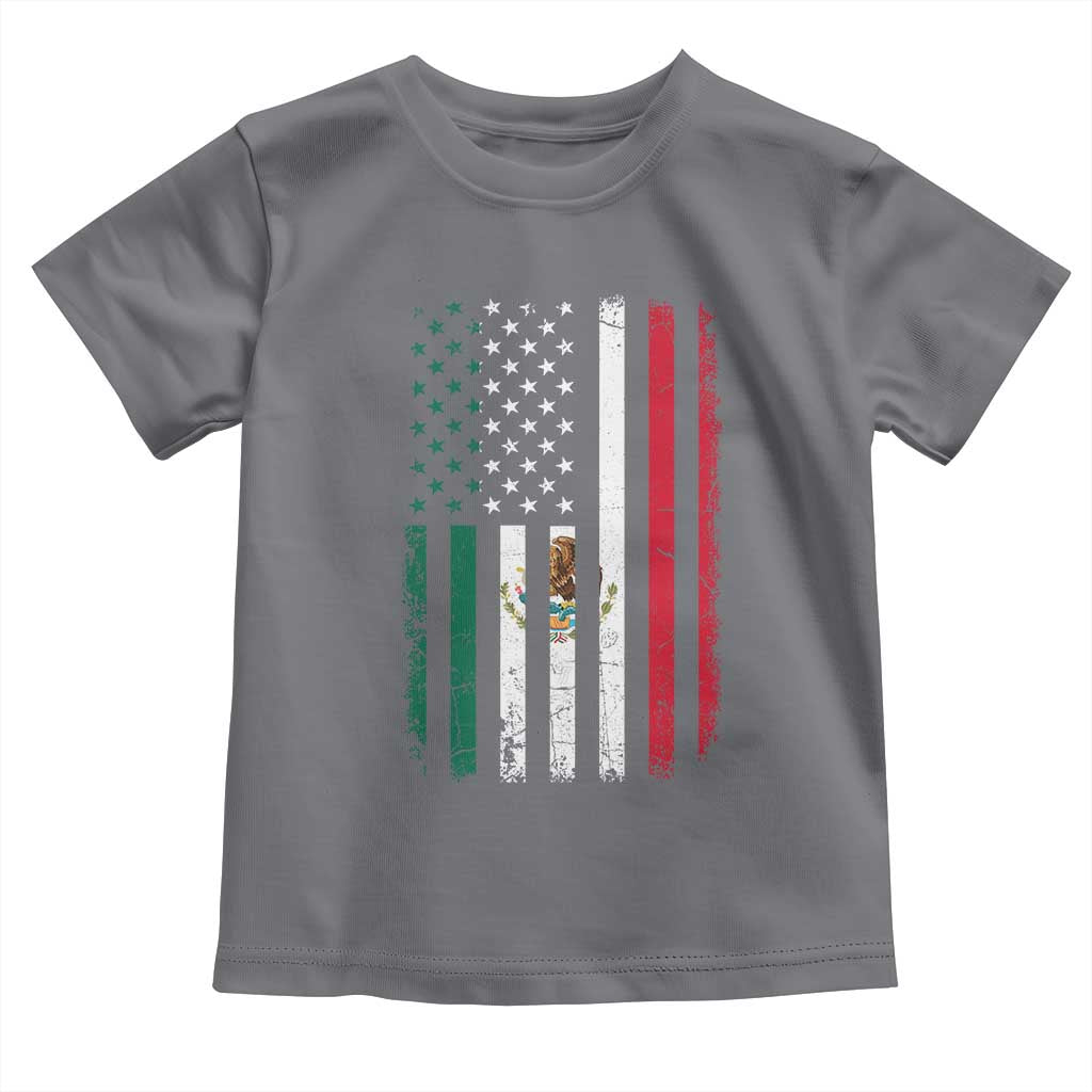 Mexican American Flag Mexican Roots Mexico America Toddler T Shirt TS11 Charcoal Print Your Wear