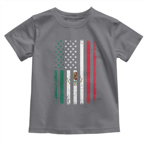 Mexican American Flag Mexican Roots Mexico America Toddler T Shirt TS11 Charcoal Print Your Wear