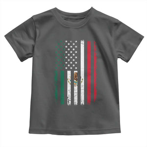 Mexican American Flag Mexican Roots Mexico America Toddler T Shirt TS11 Dark Heather Print Your Wear