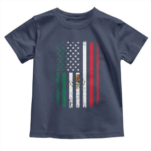 Mexican American Flag Mexican Roots Mexico America Toddler T Shirt TS11 Navy Print Your Wear