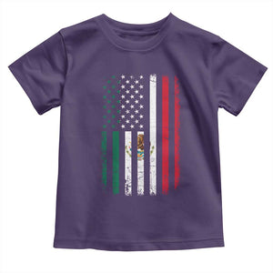 Mexican American Flag Mexican Roots Mexico America Toddler T Shirt TS11 Purple Print Your Wear