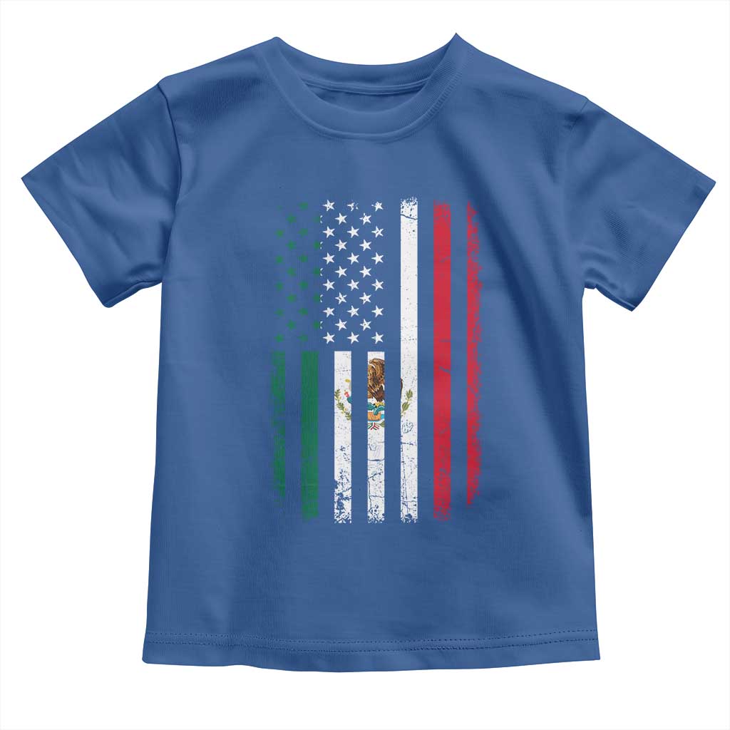 Mexican American Flag Mexican Roots Mexico America Toddler T Shirt TS11 Royal Blue Print Your Wear