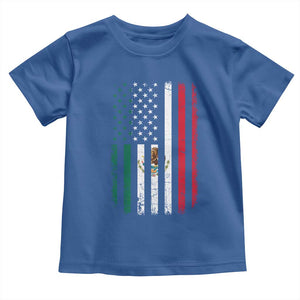 Mexican American Flag Mexican Roots Mexico America Toddler T Shirt TS11 Royal Blue Print Your Wear