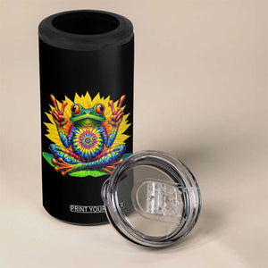 Tie Dye Frog Peace Sign Hippie Sunflower 4 in 1 Can Cooler Tumbler TS11 Print Your Wear