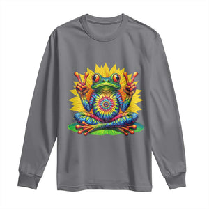Tie Dye Frog Peace Sign Hippie Sunflower Long Sleeve Shirt TS11 Charcoal Print Your Wear