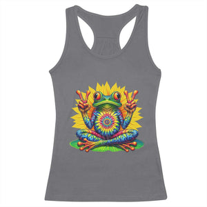 Tie Dye Frog Peace Sign Hippie Sunflower Racerback Tank Top TS11 Charcoal Print Your Wear