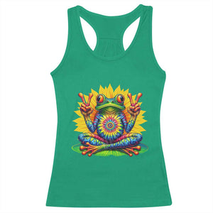 Tie Dye Frog Peace Sign Hippie Sunflower Racerback Tank Top TS11 Irish Green Print Your Wear