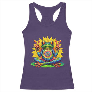 Tie Dye Frog Peace Sign Hippie Sunflower Racerback Tank Top TS11 Purple Print Your Wear