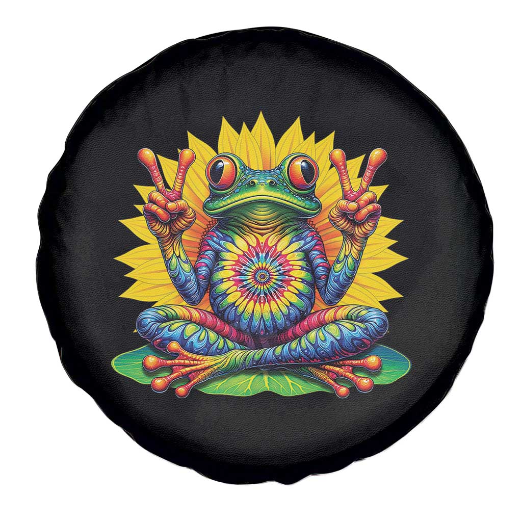 Tie Dye Frog Peace Sign Hippie Sunflower Spare Tire Cover TS11 Print Your Wear