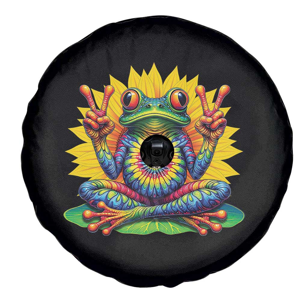 Tie Dye Frog Peace Sign Hippie Sunflower Spare Tire Cover TS11 Print Your Wear