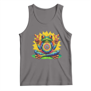Tie Dye Frog Peace Sign Hippie Sunflower Tank Top TS11 Deep Heather Print Your Wear