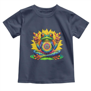 Tie Dye Frog Peace Sign Hippie Sunflower Toddler T Shirt TS11 Navy Print Your Wear