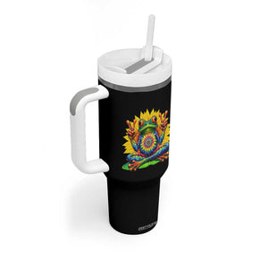 Tie Dye Frog Peace Sign Hippie Sunflower Tumbler With Handle TS11 Print Your Wear