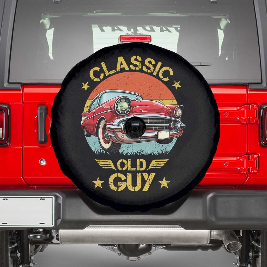 Funny Classic Old Guy Spare Tire Cover Humor Saying Classic Car Lover TS11 Black Print Your Wear